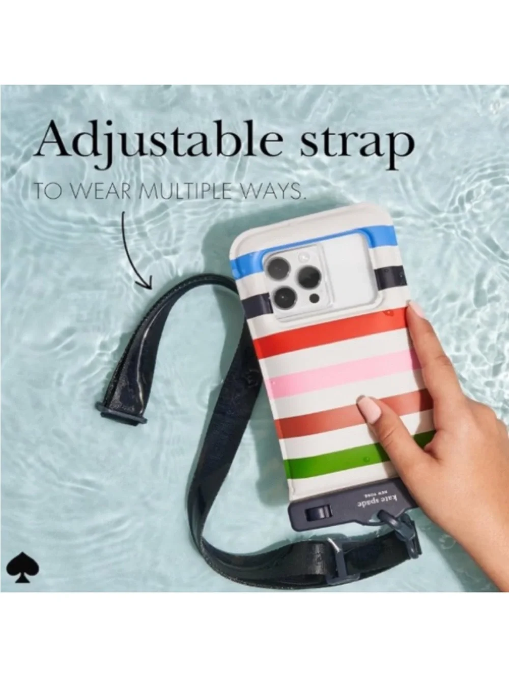 NIB-kate spade new york IP68 Floating Waterproof Phone Pouch - Adventure Stripe
